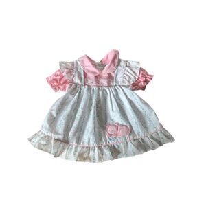 Mini Togs cat appliqué lace infant dress